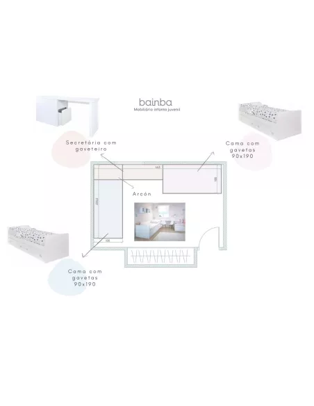 Projecto quarto para irmãos Lineal 