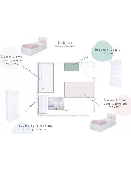 Projecto quarto para irmãos Lineal 