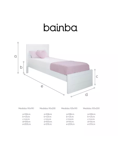 Medidas cama Lineal pés da cama baixo