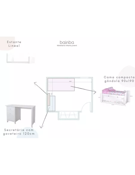 Quarto juvenil compacto Gôndola