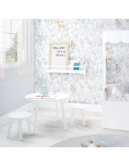 Mesa e banquetas montessori infantil