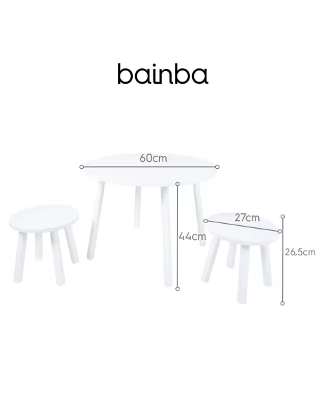 Medidas mesa com banquetas montessori