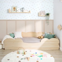 Cama Montessori Nuvem em madeira natural