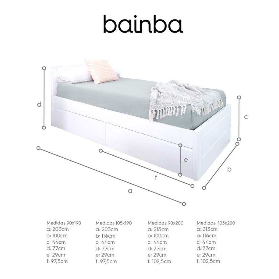 Cama Lineal com gavetas - baixa