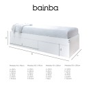 Cama com gavetas branca - Baixa