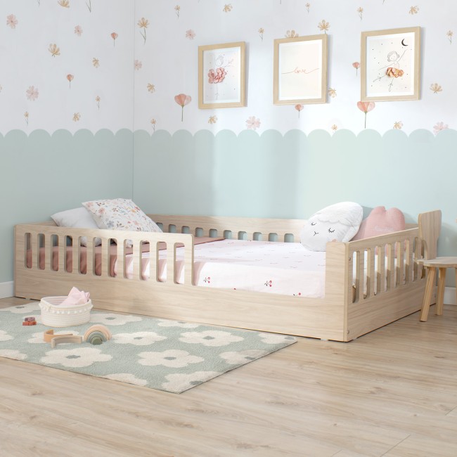 Cama Montessori Creta com grade de segurança