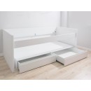 Cama compacta Lineal - Lacado branco com gavetas