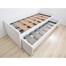 Cama compacta Lineal - Lacado branco com gavetas