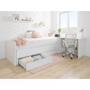 Cama compacta Lineal - Lacado branco com gavetas