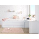 Cama compacta Lineal - Lacado branco com gavetas