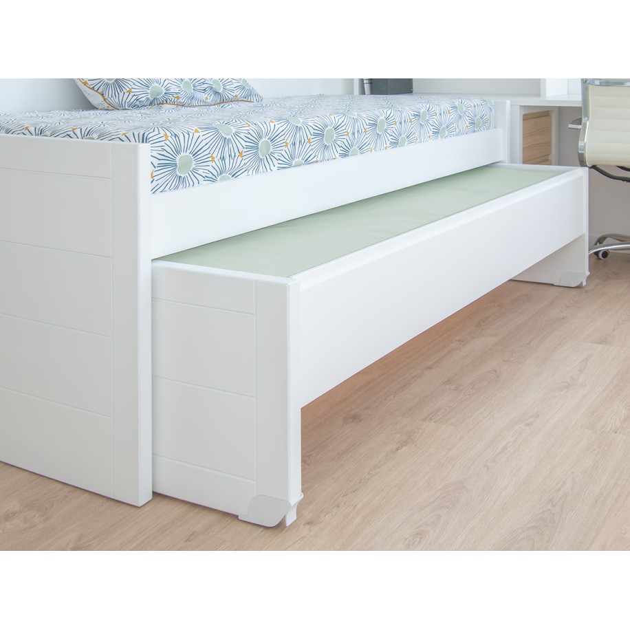 Cama compacta Lineal - Lacado branco com gavetas