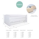 Cama compacta Lineal - Lacado branco com gavetas