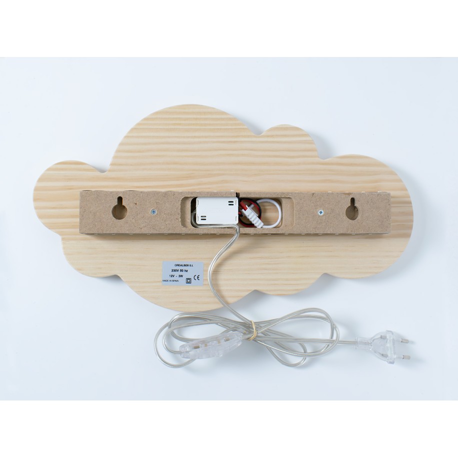 Candeeiro de parede LED infantil Nuvem Natural