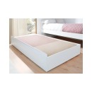 Cama inferior de madeira com rodas
