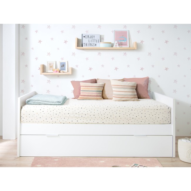 Cama de casal laminada branca 90 x 190
