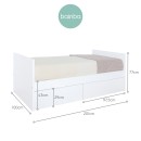 Cama de casal laminada branca 90 x 190