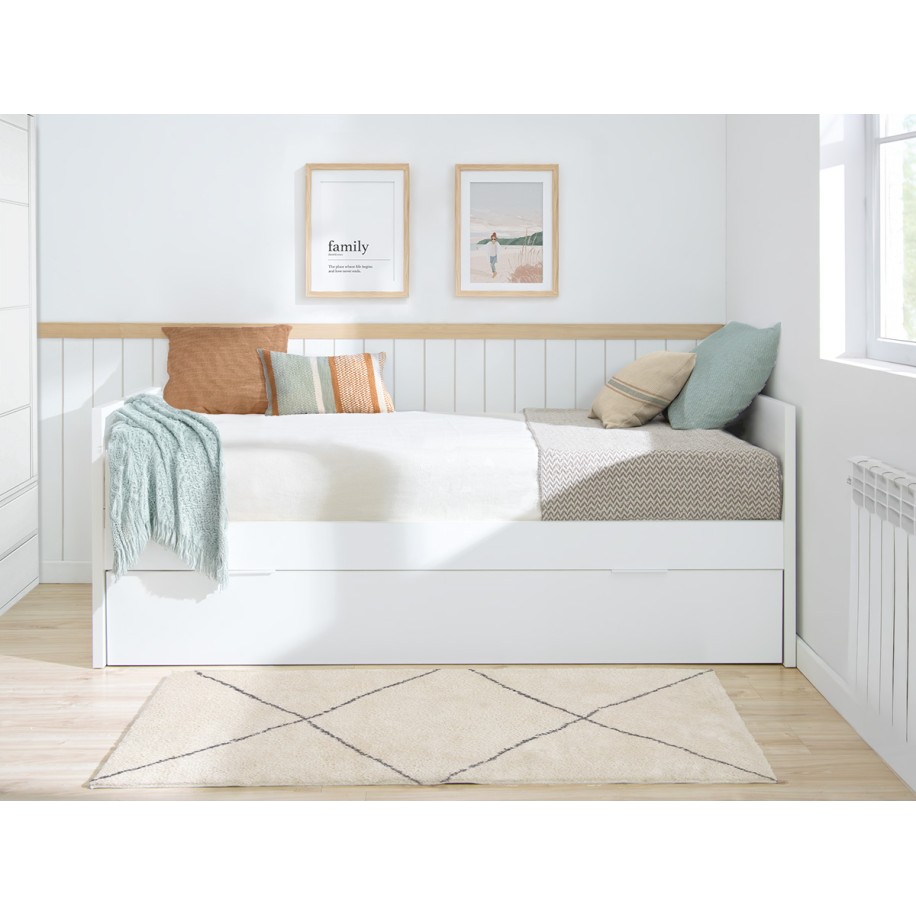 Cama de casal laminada branca 90 x 190