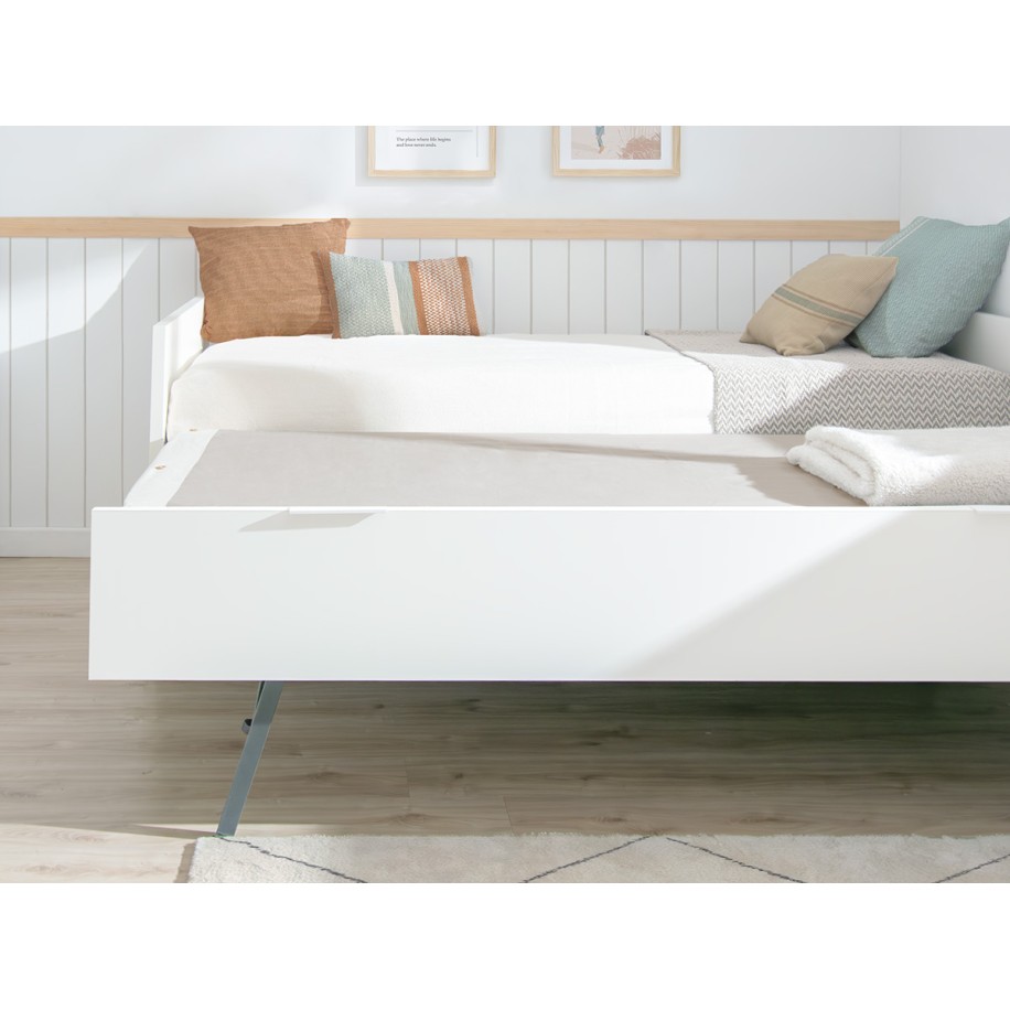 Cama de casal laminada branca 90 x 190
