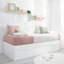 Cama de casal laminada branca 90 x 190 - Cabeceira baixa