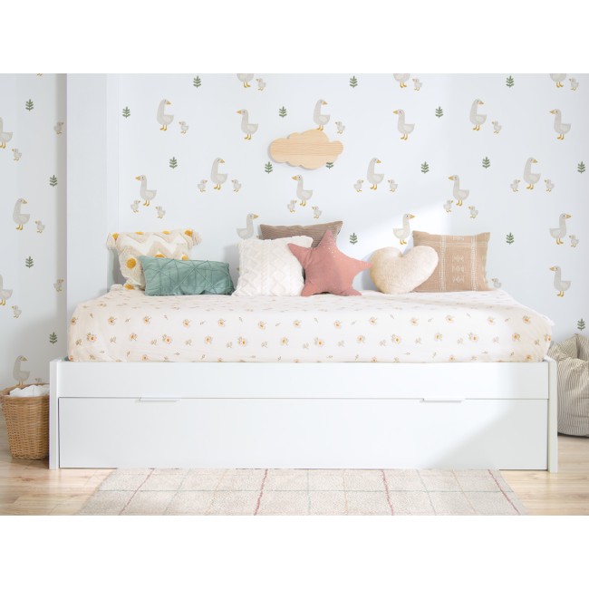 Cama de casal laminada branca - Baixa
