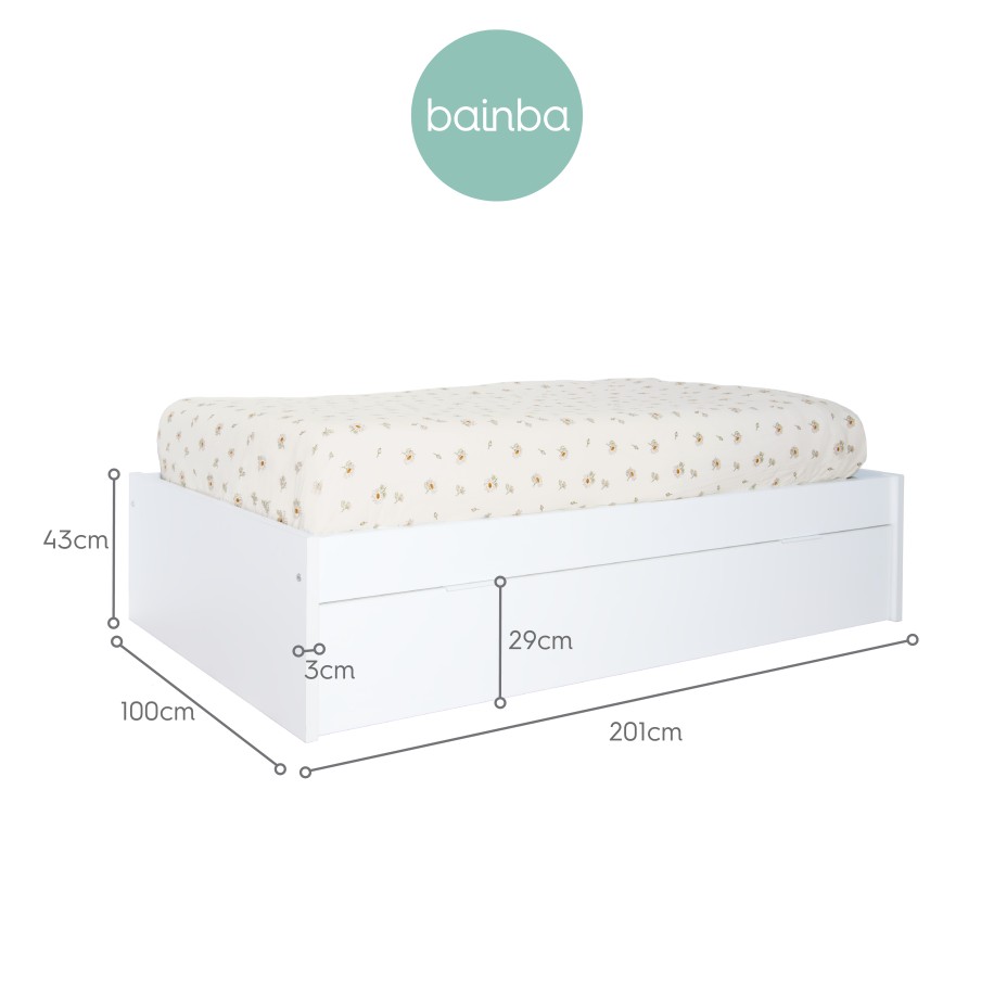 Cama de casal laminada branca - Baixa
