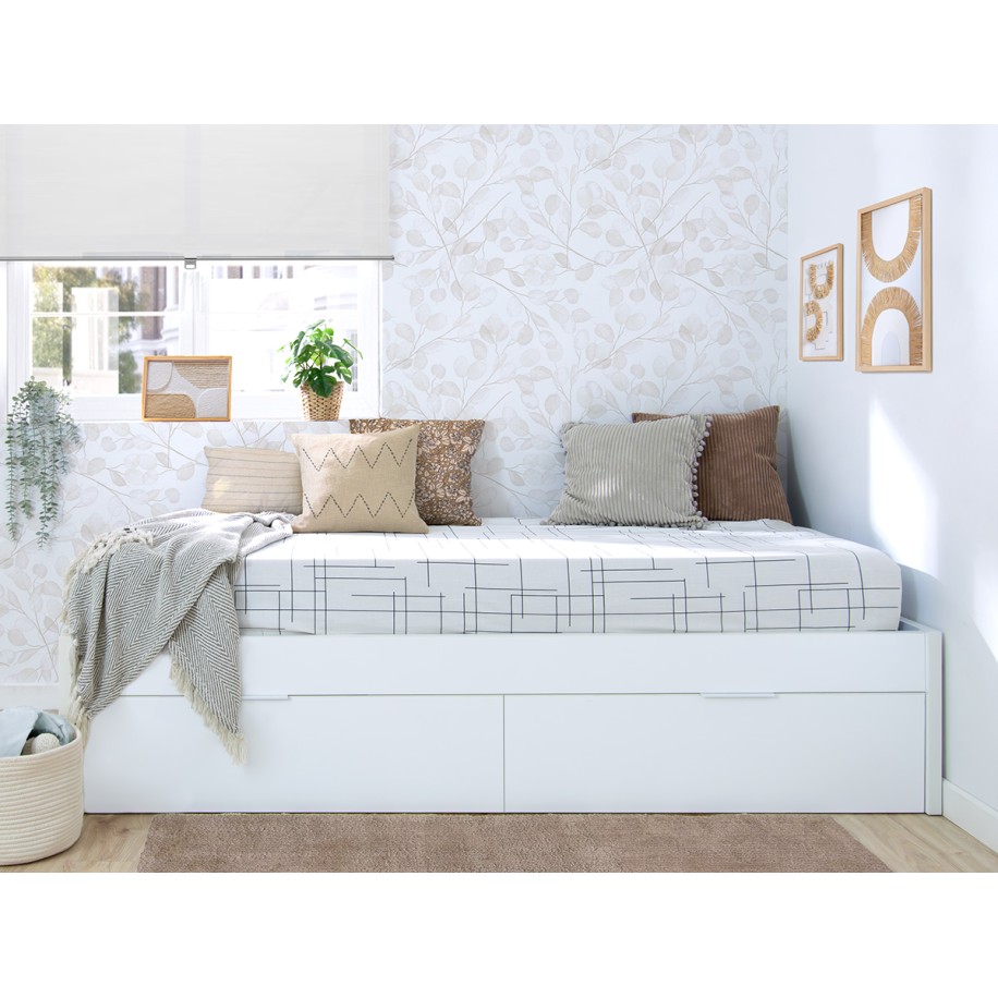 Cama de casal laminada branca - Baixa