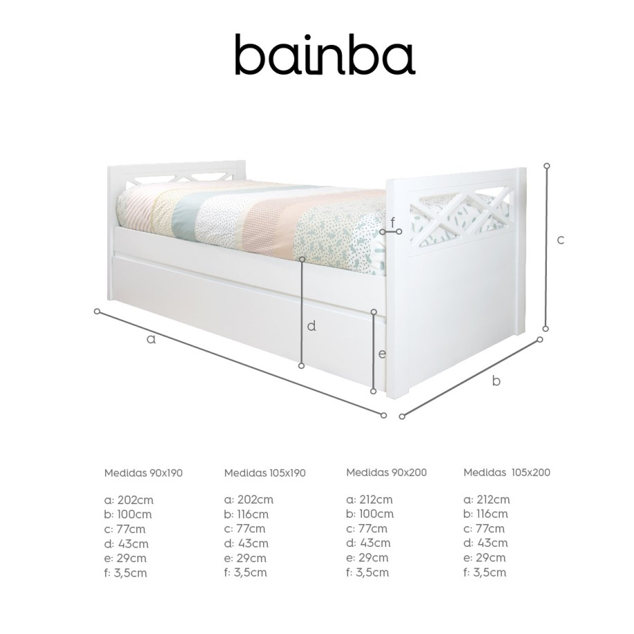Cama de rodízio para jovens Cruz