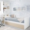 Cama jovem com gavetas em madeira branca e natural - Lineal