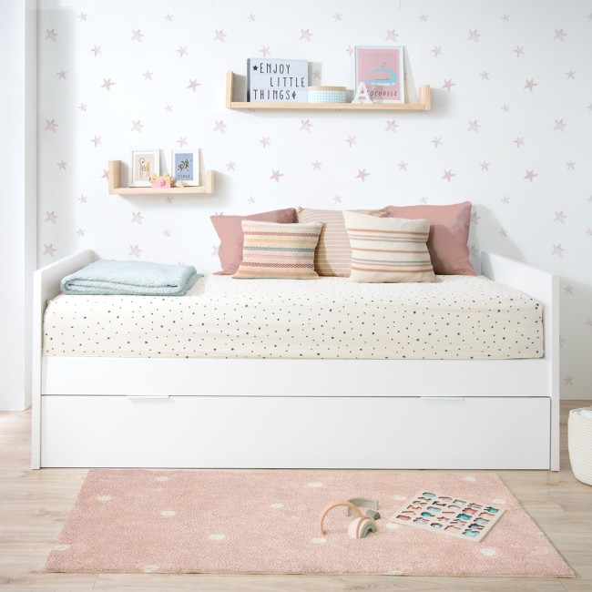 Cama de casal laminada branca 90 x 190
