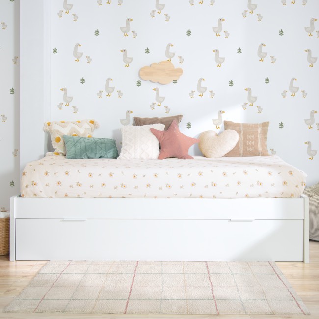 Cama de casal laminada branca - Baixa