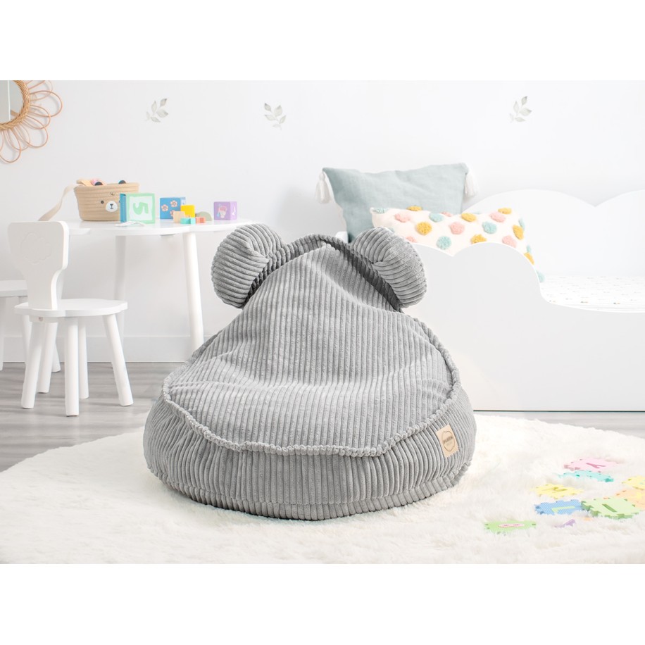Pufe infantil ursinho cinzento