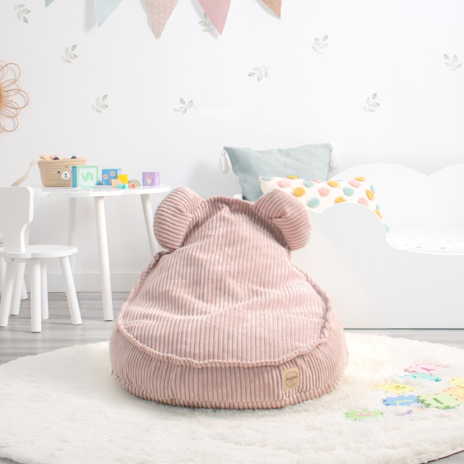 Pufe infantil ursinho rosa