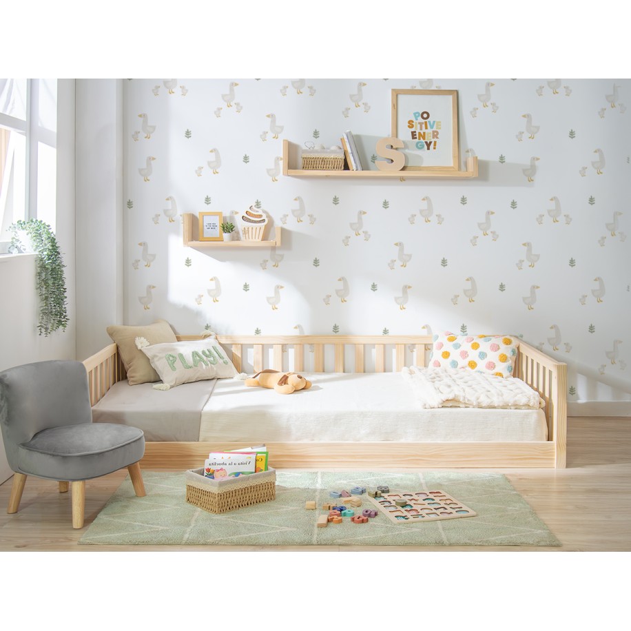 Cama Montessori madeira com barreira proteçao