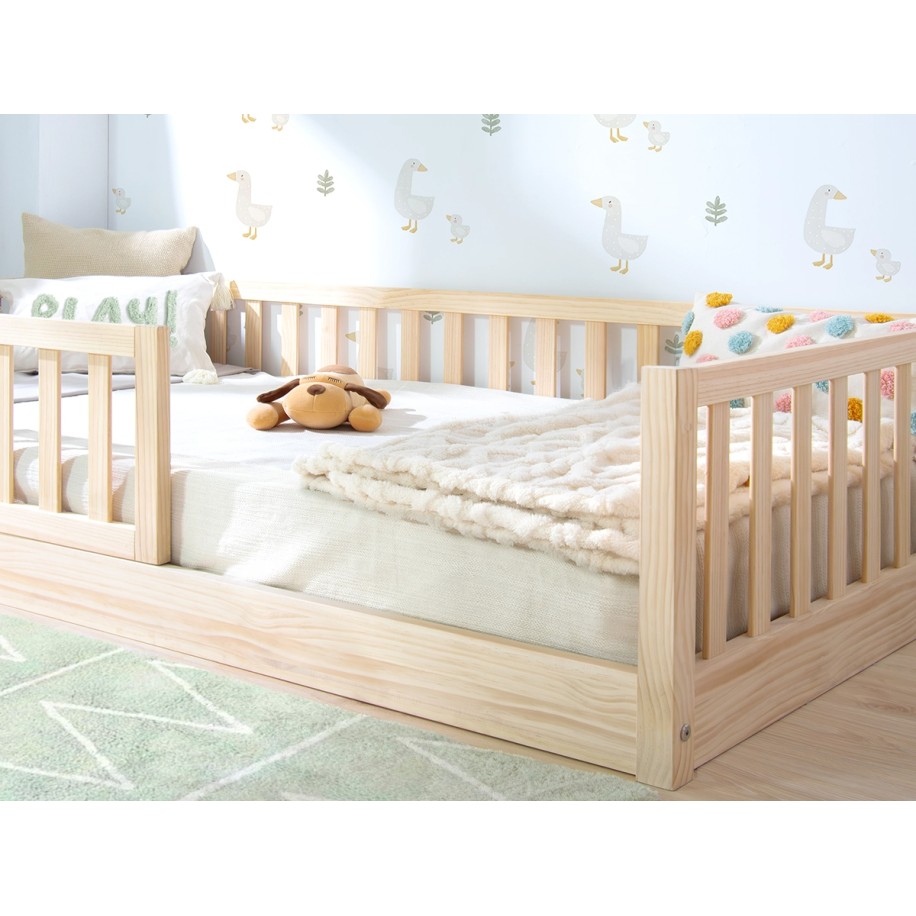 Cama Montessori madeira com barreira proteçao