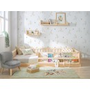 Cama montessori madeira com estante