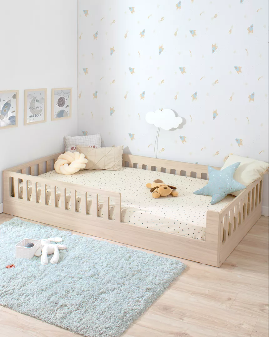 Cama Montessori Creta com grade de segurança – Autonomia e conforto desde cedo