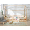 Cama Montessori casinha com estante - madeira