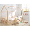Cama Montessori casinha com estante - madeira
