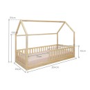 Cama Montessori casinha com estante - madeira