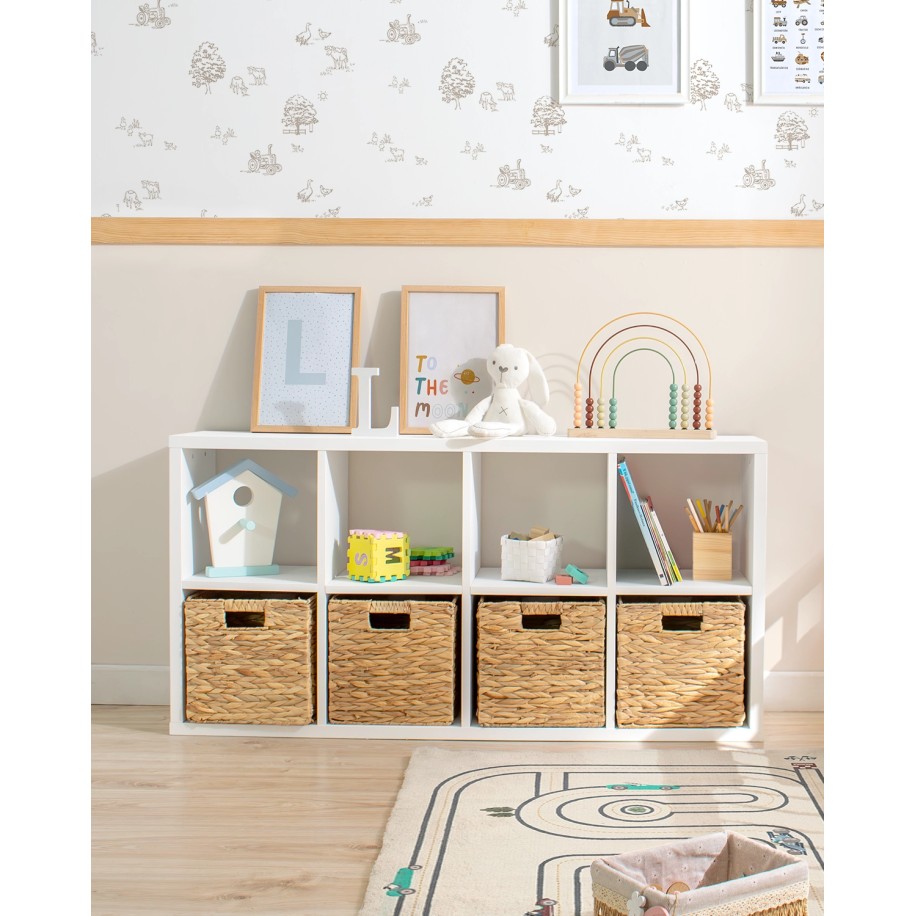 Estante de arrumação 8 compartimentos e 4 cestas