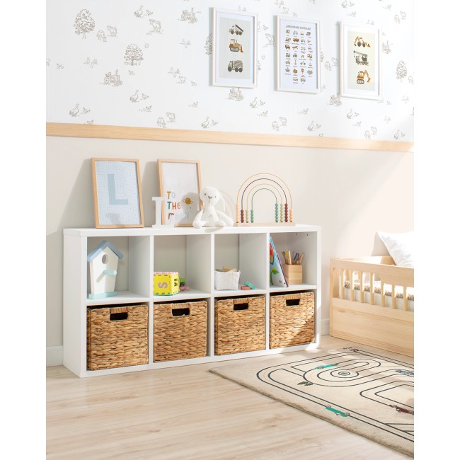 Estante de arrumação 8 compartimentos e 4 cestos