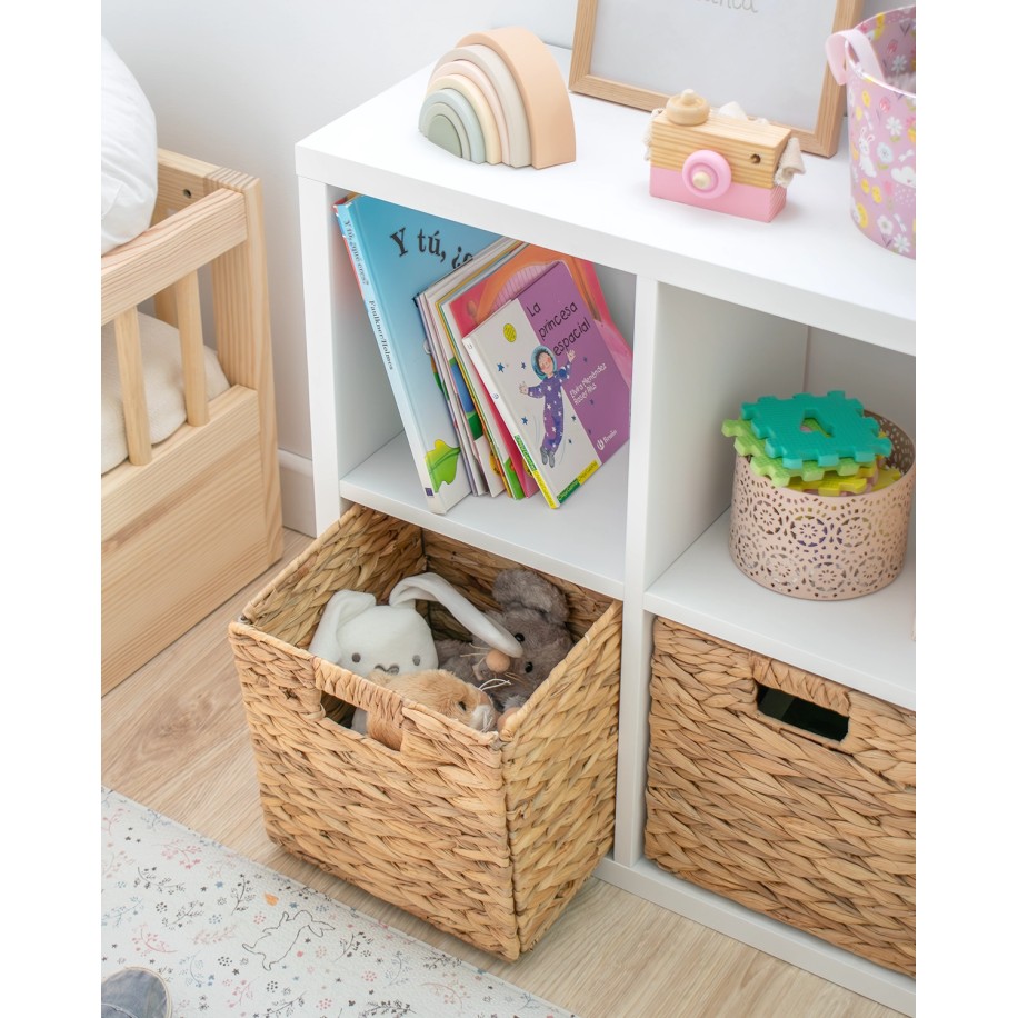 Estante de arrumação 4 compartimentos e 2 cestos