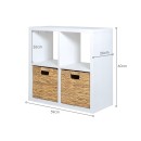 Estante de arrumação 4 compartimentos e 2 cestos