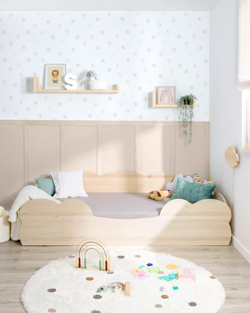 Cama Montessori Nuvem madeira natural - Entrega gratuita