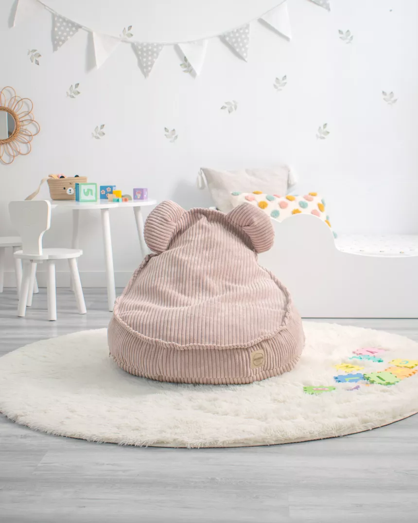 Puff infantil ursinho rosa