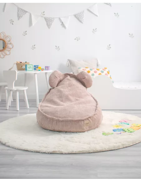 Puff infantil ursinho rosa
