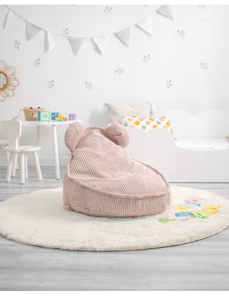 Puff infantil ursinho rosa