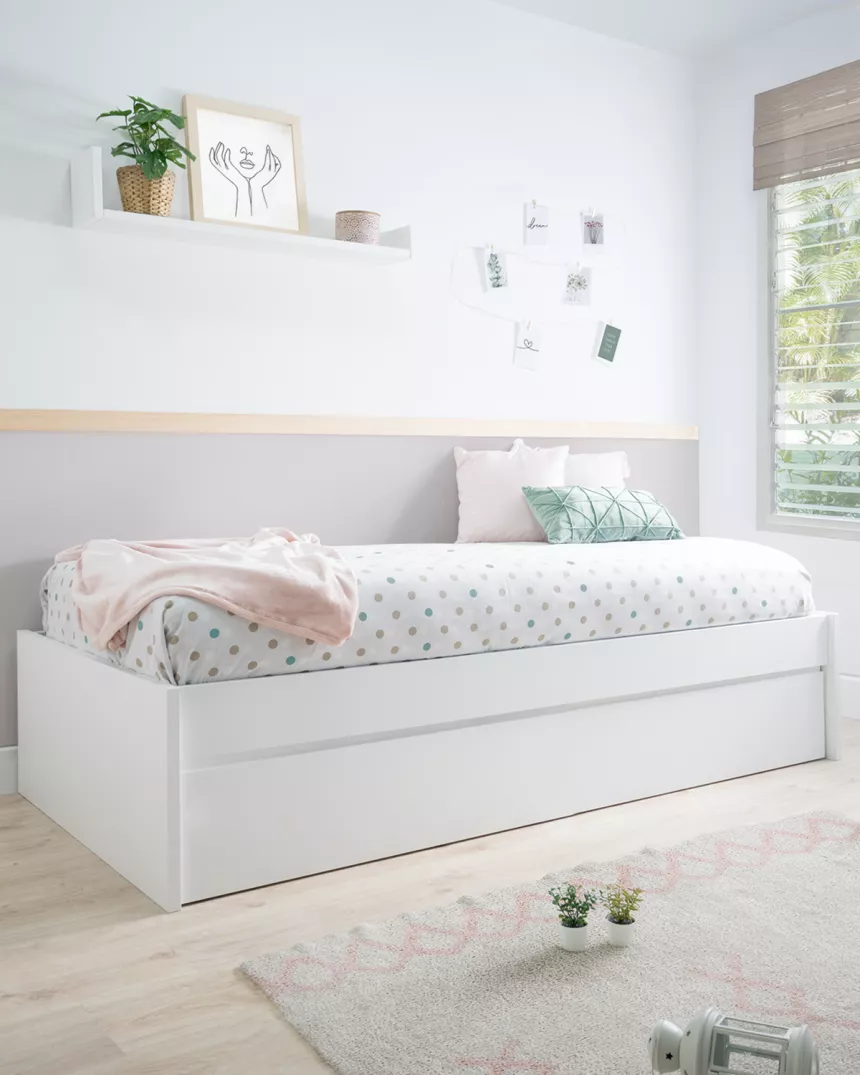 Cama dupla branca - Baixa