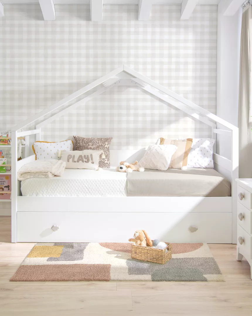 Cama dupla solteiro para criança Casinha Branca - Entrega gratuita. 2