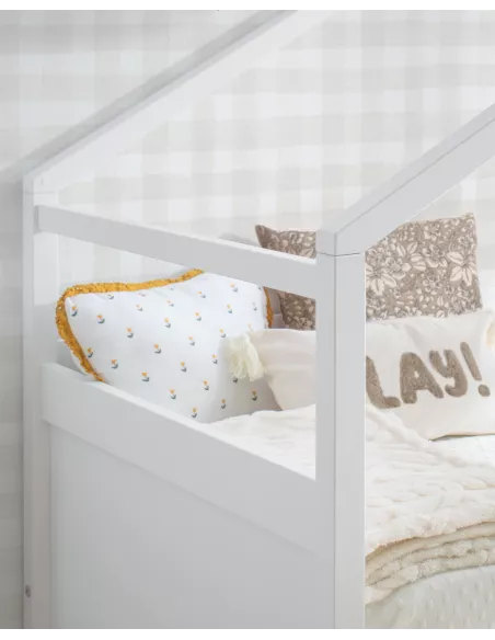 Cama dupla solteiro para criança Casinha Branca - Entrega gratuita.